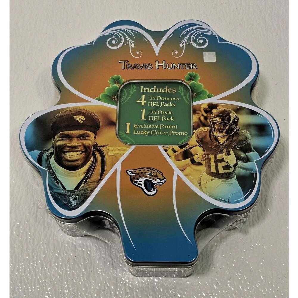 Travis Hunter 2025 Donruss Optic PANINI Shamrock Lucky Clover Tin SEALED